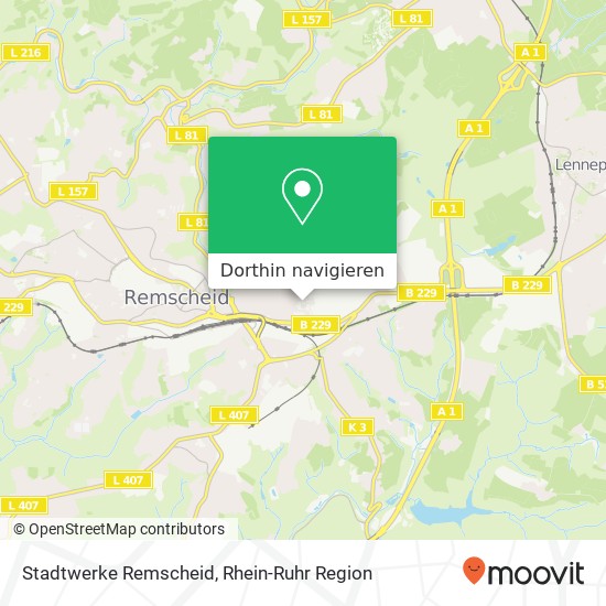 Stadtwerke Remscheid Karte