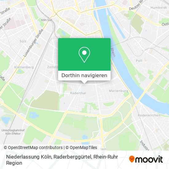 Niederlassung Köln, Raderberggürtel Karte