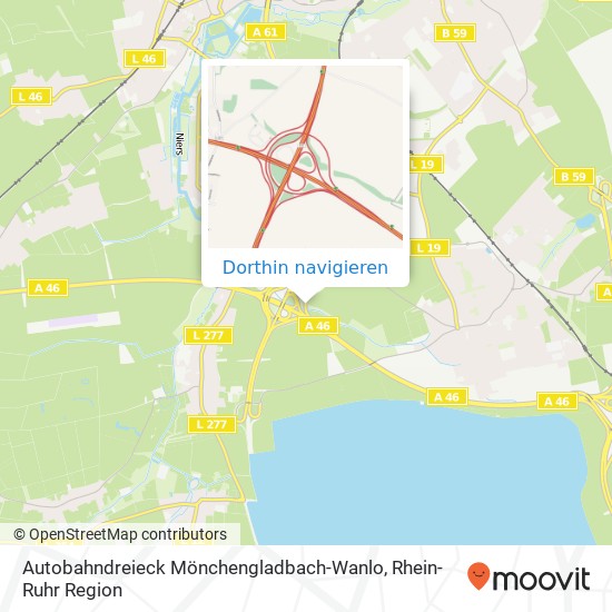 Autobahndreieck Mönchengladbach-Wanlo Karte