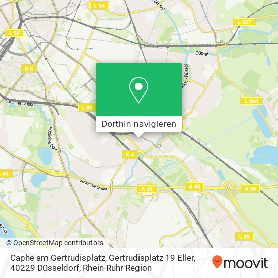 Caphe am Gertrudisplatz, Gertrudisplatz 19 Eller, 40229 Düsseldorf Karte