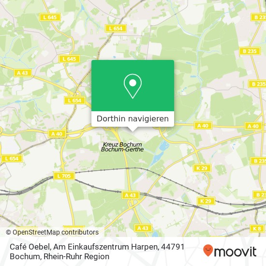 Café Oebel, Am Einkaufszentrum Harpen, 44791 Bochum Karte