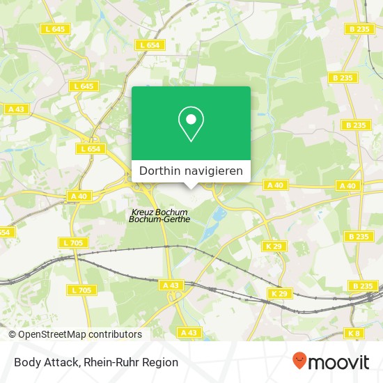 Body Attack, Ruhrpark Harpen, 44791 Bochum Karte