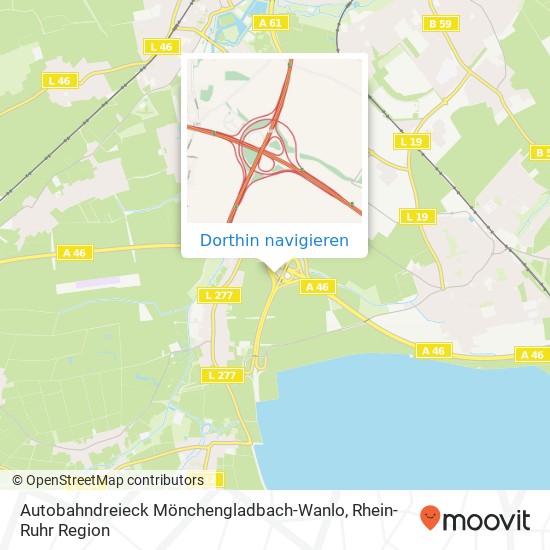 Autobahndreieck Mönchengladbach-Wanlo Karte