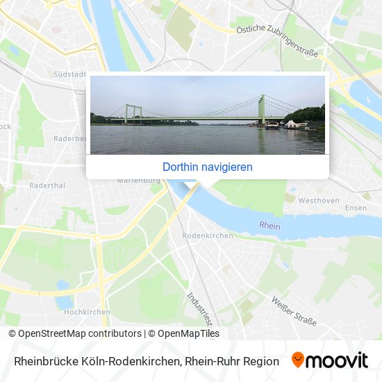 Wie komme ich zu Rheinbrücke Köln-Rodenkirchen mit dem Bus, der