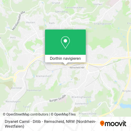 Diyanet Camii - Ditib - Remscheid Karte