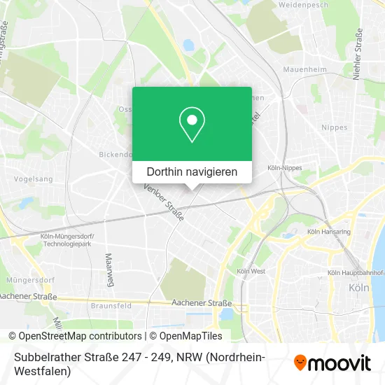 Subbelrather Straße 247 - 249 Karte
