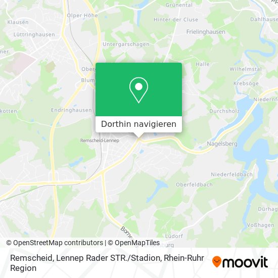 Remscheid, Lennep Rader STR. / Stadion Karte
