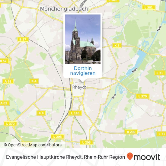 Evangelische Hauptkirche Rheydt Karte