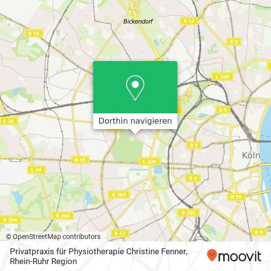 Privatpraxis für Physiotherapie Christine Fenner Karte