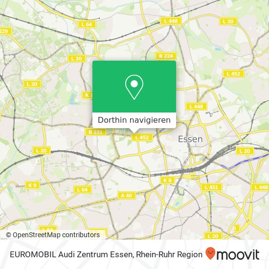 EUROMOBIL Audi Zentrum Essen Karte