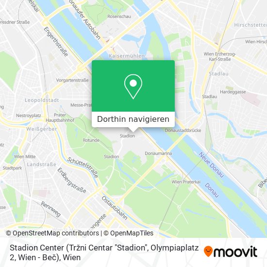 Stadion Center (Tržni Centar "Stadion", Olympiaplatz 2, Wien - Beč) Karte