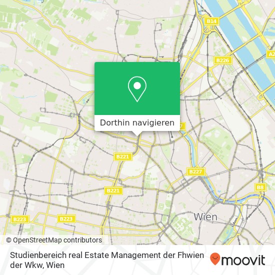 Studienbereich real Estate Management der Fhwien der Wkw Karte