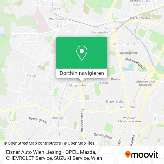 Eisner Auto Wien Liesing - OPEL, Mazda, CHEVROLET Service, SUZUKI Service Karte