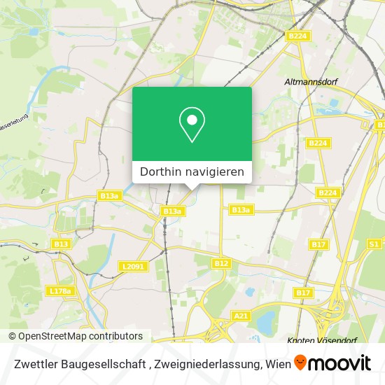 Zwettler Baugesellschaft , Zweigniederlassung Karte