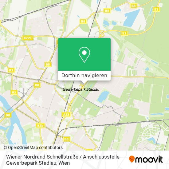 Wiener Nordrand Schnellstraße / Anschlussstelle Gewerbepark Stadlau Karte