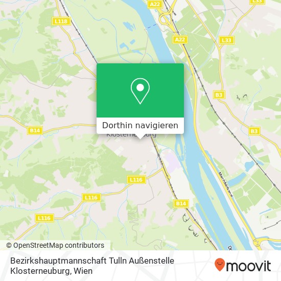 Bezirkshauptmannschaft Tulln Außenstelle Klosterneuburg Karte