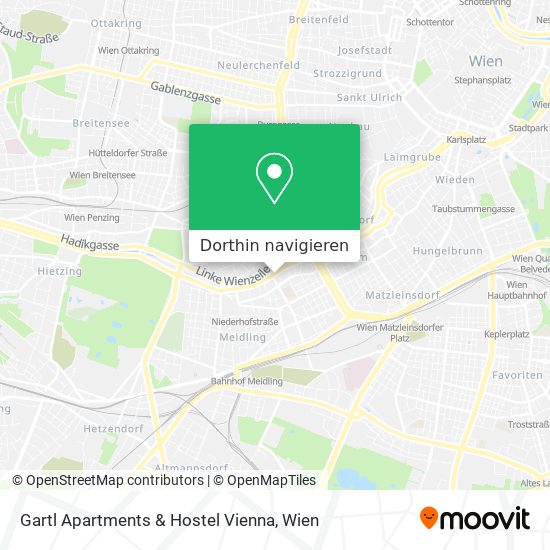 Gartl Apartments & Hostel Vienna Karte