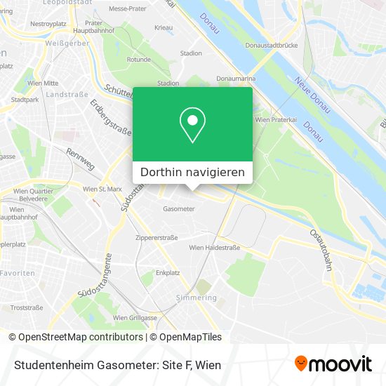 Studentenheim Gasometer: Site F Karte