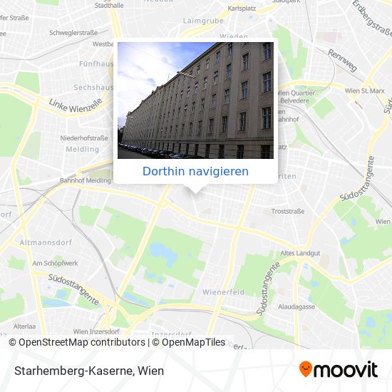 Starhemberg-Kaserne Karte