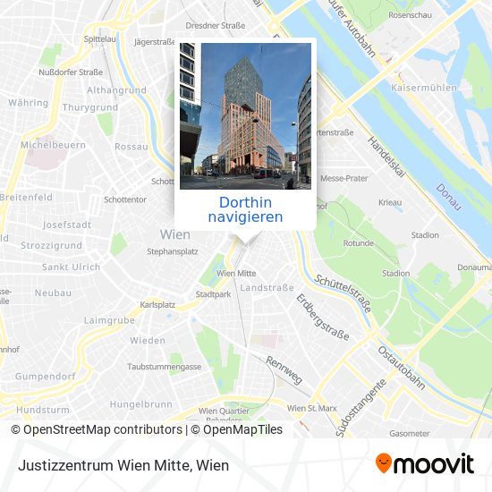 Justizzentrum Wien Mitte Karte