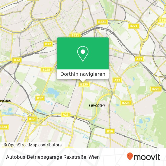 Autobus-Betriebsgarage Raxstraße Karte