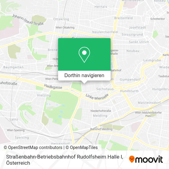 Straßenbahn-Betriebsbahnhof Rudolfsheim Halle I Karte