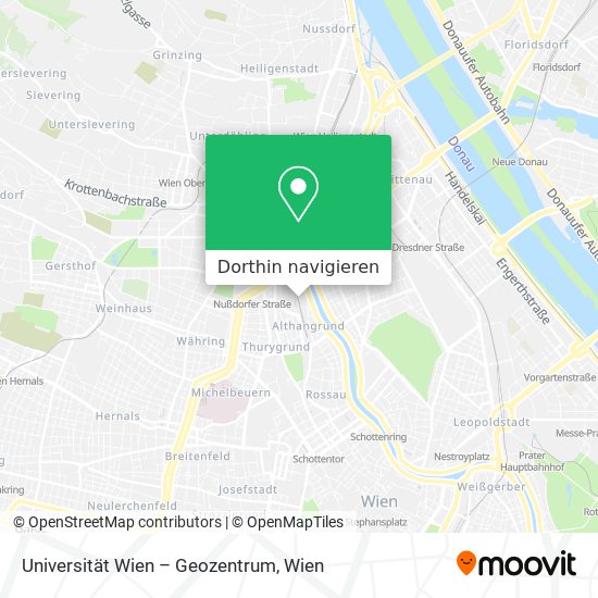 Universität Wien – Geozentrum Karte