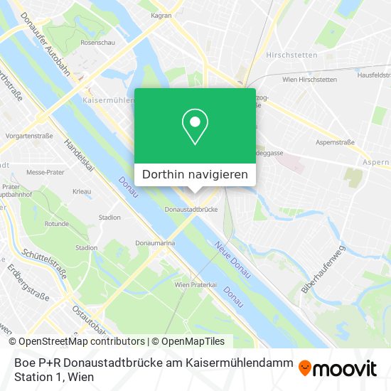 Boe P+R Donaustadtbrücke am Kaisermühlendamm Station 1 Karte
