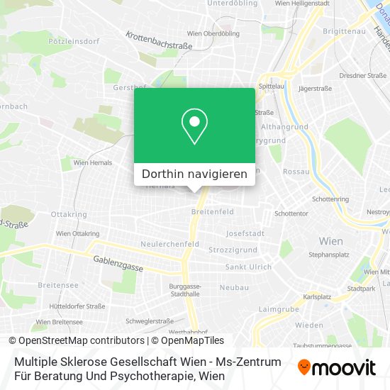 Multiple Sklerose Gesellschaft Wien - Ms-Zentrum Für Beratung Und Psychotherapie Karte