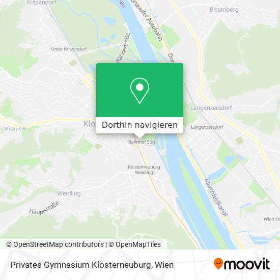 Privates Gymnasium Klosterneuburg Karte