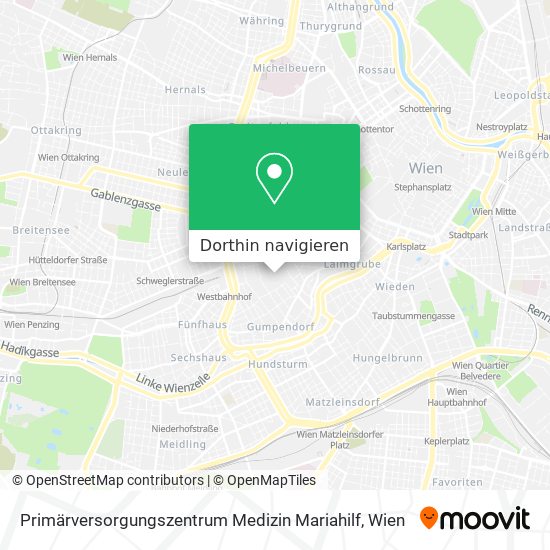 Primärversorgungszentrum Medizin Mariahilf Karte