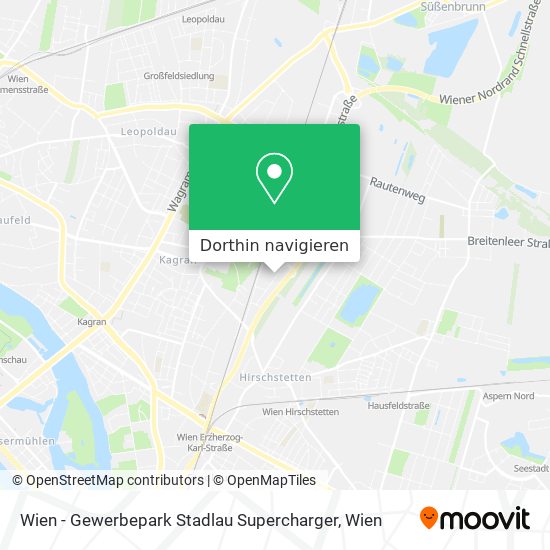 Wien - Gewerbepark Stadlau Supercharger Karte