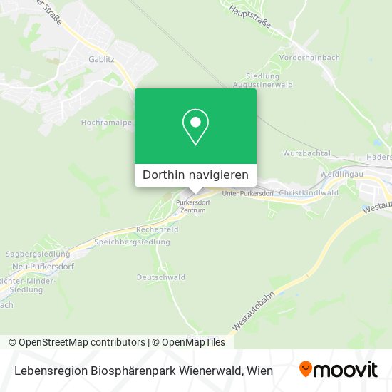 Lebensregion Biosphärenpark Wienerwald Karte