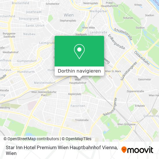 Star Inn Hotel Premium Wien Hauptbahnhof Vienna Karte