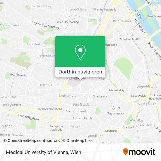 Medical University of Vienna Karte