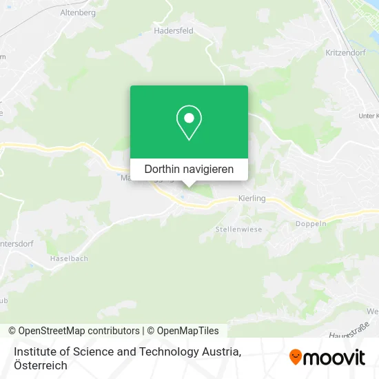Institute of Science and Technology Austria Karte