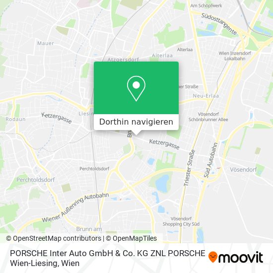 PORSCHE Inter Auto GmbH & Co. KG ZNL PORSCHE Wien-Liesing Karte