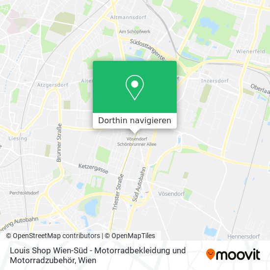 Louis Shop Wien-Süd - Motorradbekleidung und Motorradzubehör Karte