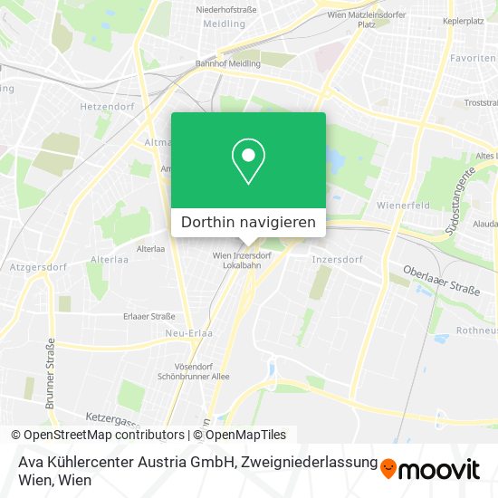 Ava Kühlercenter Austria GmbH, Zweigniederlassung Wien Karte