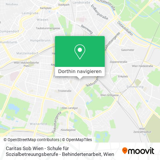 Caritas Sob Wien - Schule für Sozialbetreuungsberufe - Behindertenarbeit Karte
