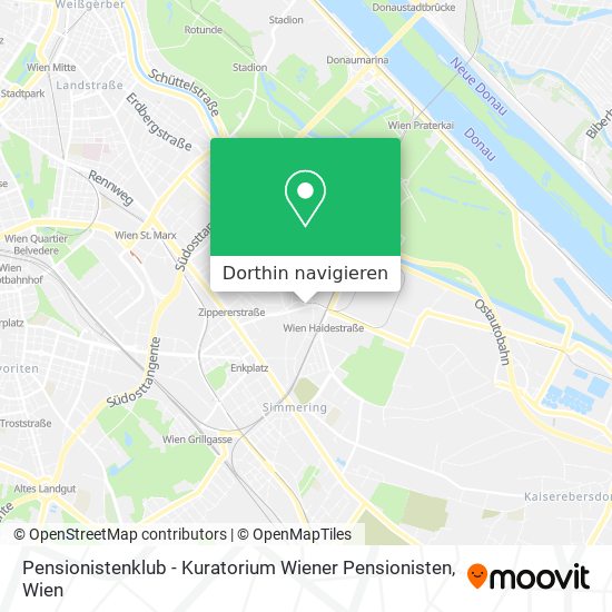 Pensionistenklub - Kuratorium Wiener Pensionisten Karte