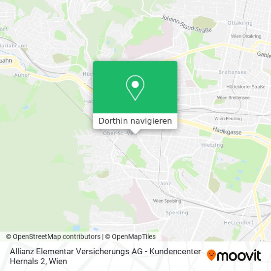Allianz Elementar Versicherungs AG - Kundencenter Hernals 2 Karte