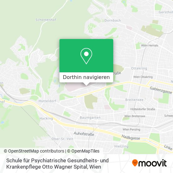 Schule für Psychiatrische Gesundheits- und Krankenpflege Otto Wagner Spital Karte