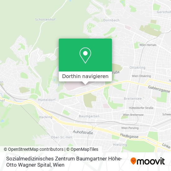 Sozialmedizinisches Zentrum Baumgartner Höhe-Otto Wagner Spital Karte