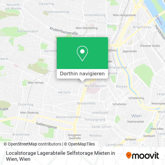 Localstorage Lagerabteile Selfstorage Mieten in Wien Karte