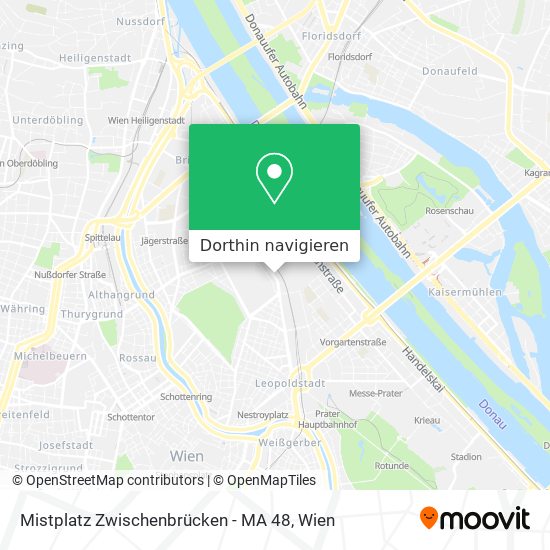 Mistplatz Zwischenbrücken - MA 48 Karte