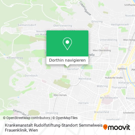 Krankenanstalt Rudolfstiftung-Standort Semmelweis Frauenklinik Karte