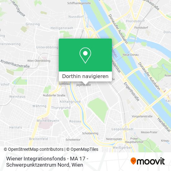 Wiener Integrationsfonds - MA 17 - Schwerpunktzentrum Nord Karte