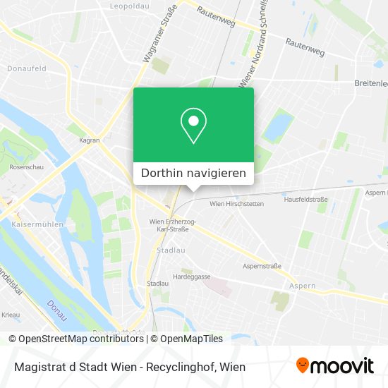 Magistrat d Stadt Wien - Recyclinghof Karte