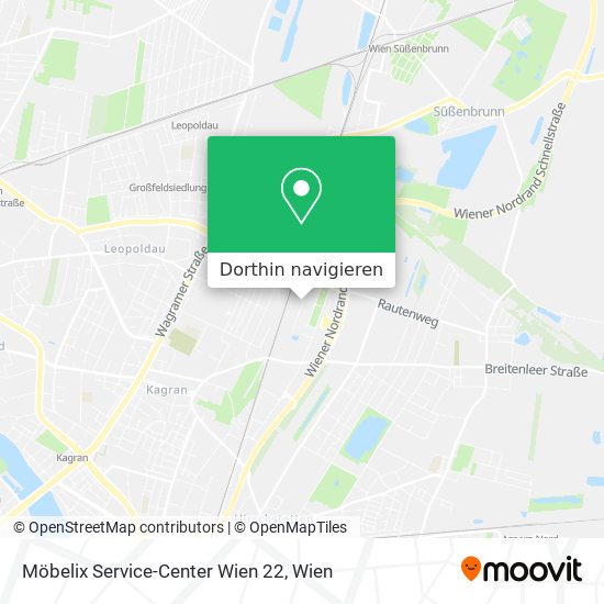 Möbelix Service-Center Wien 22 Karte